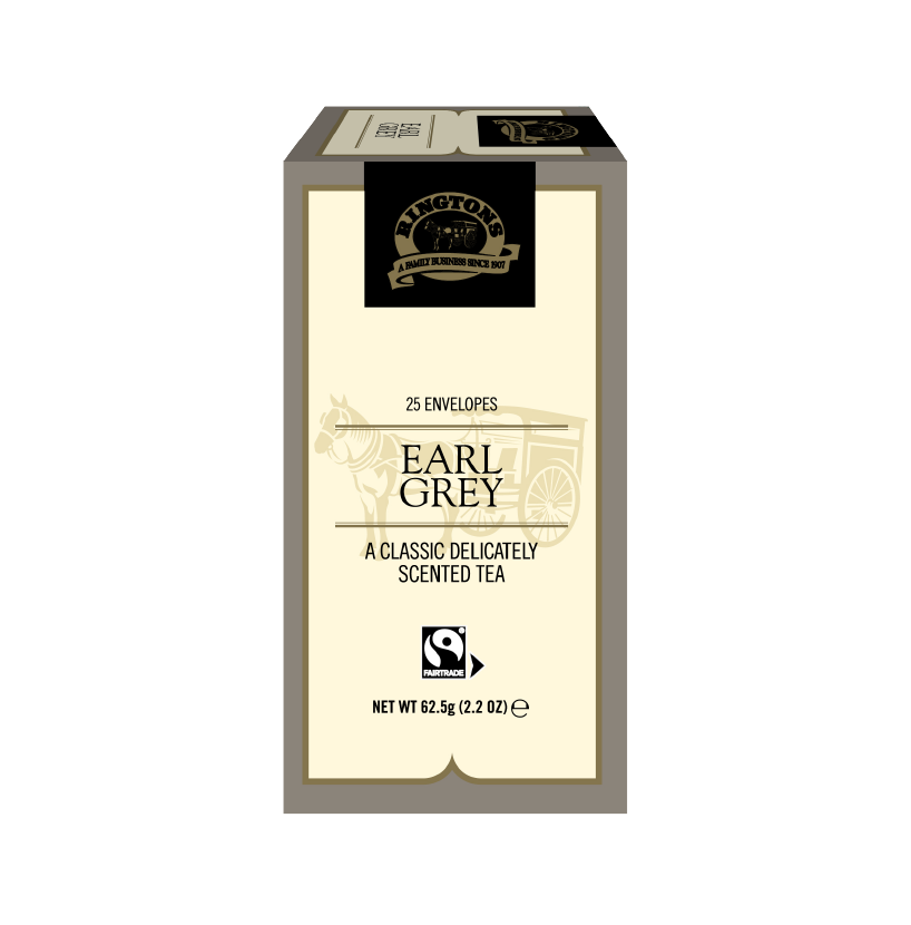 A box of earl grey tag and envelope teabags