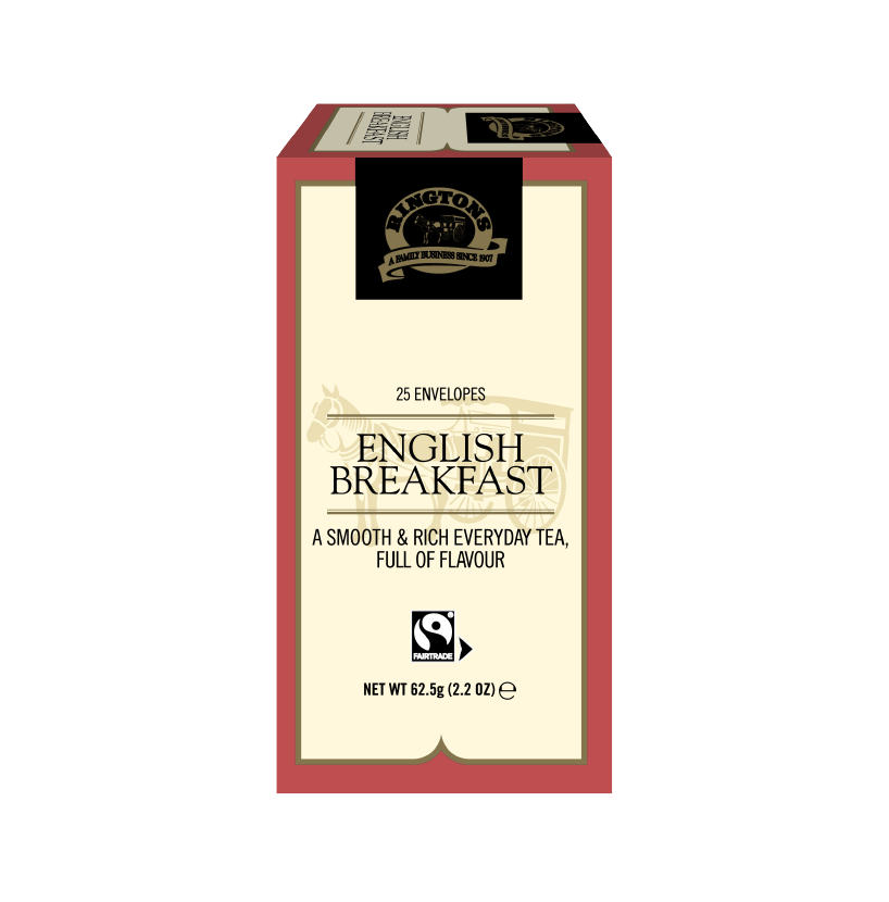 A box of breakfast tag and envelope teabags
