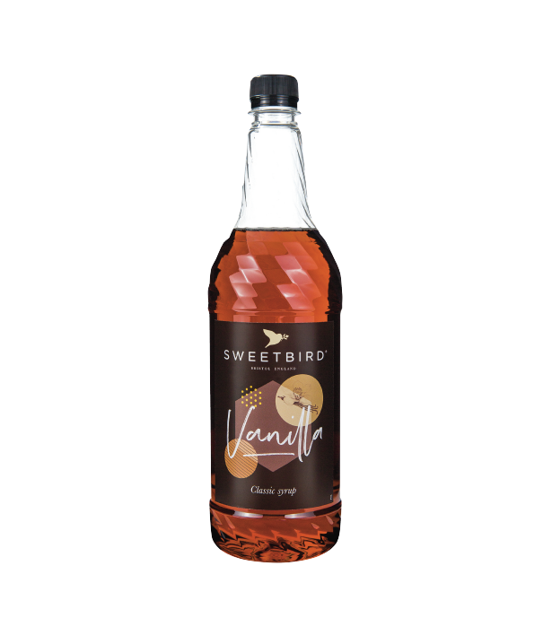 A bottle of Sweetbird Syrup