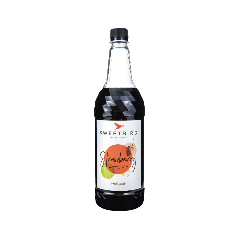 A bottle of Sweetbird Syrup