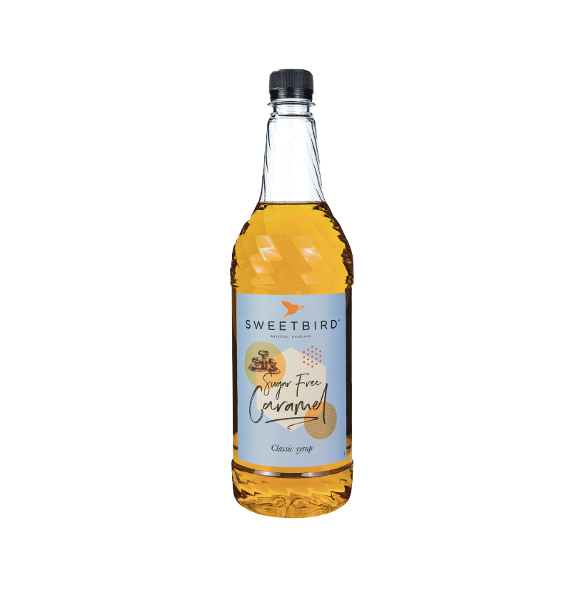 A bottle of Sweetbird Syrup