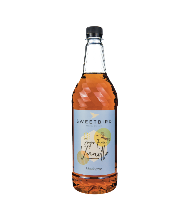 A bottle of Sweetbird Syrup