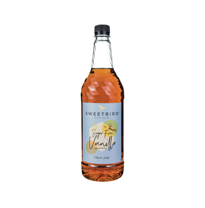 A bottle of Sweetbird Syrup