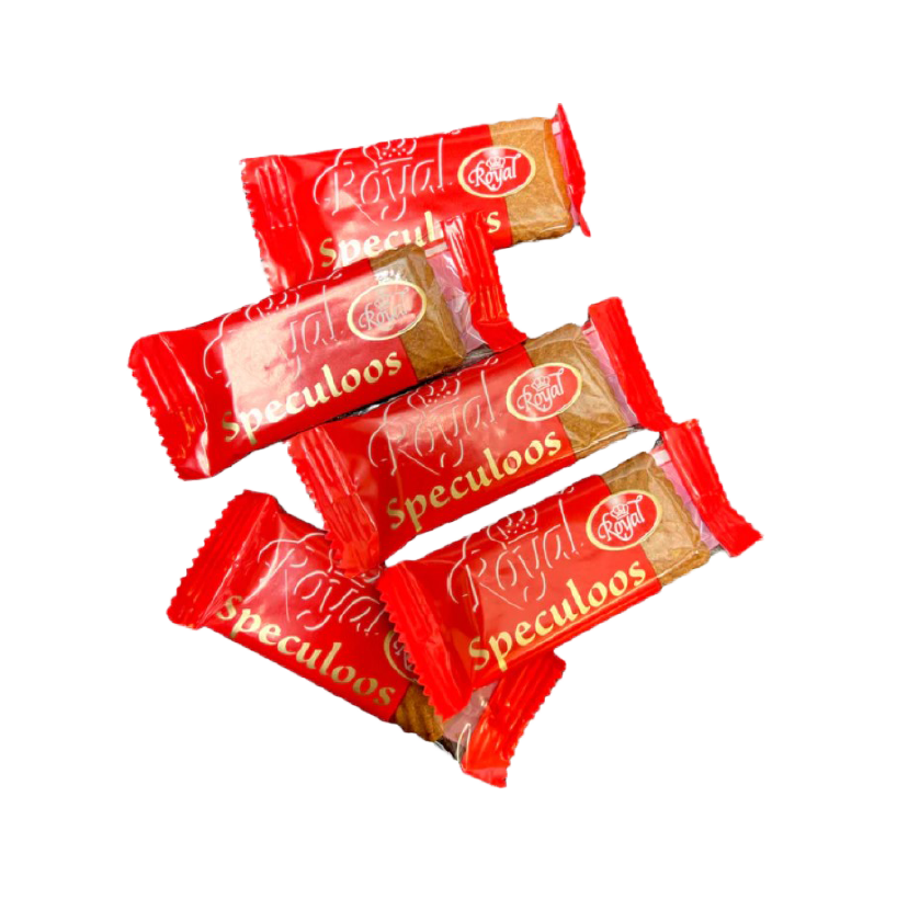 Five individually wrapped Royal Speculoos biscuits