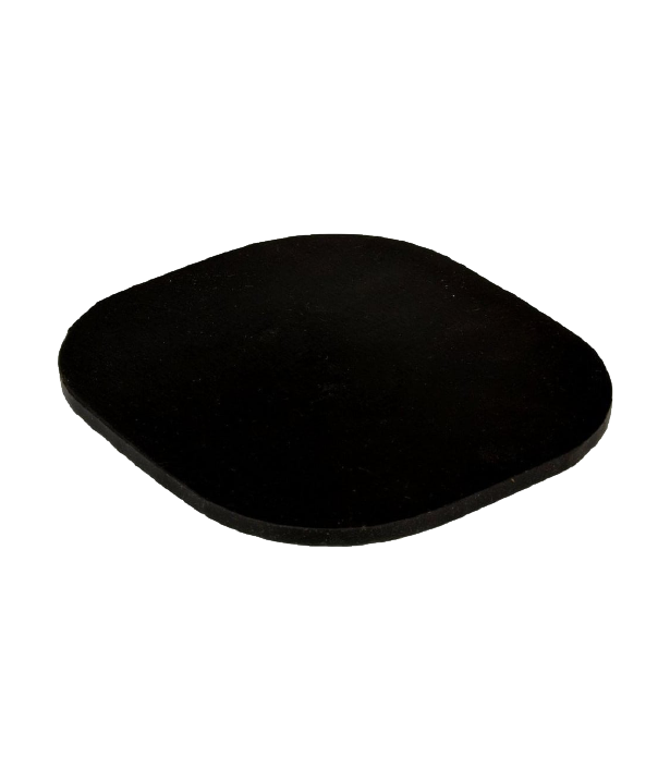 A black rubber tamping mat