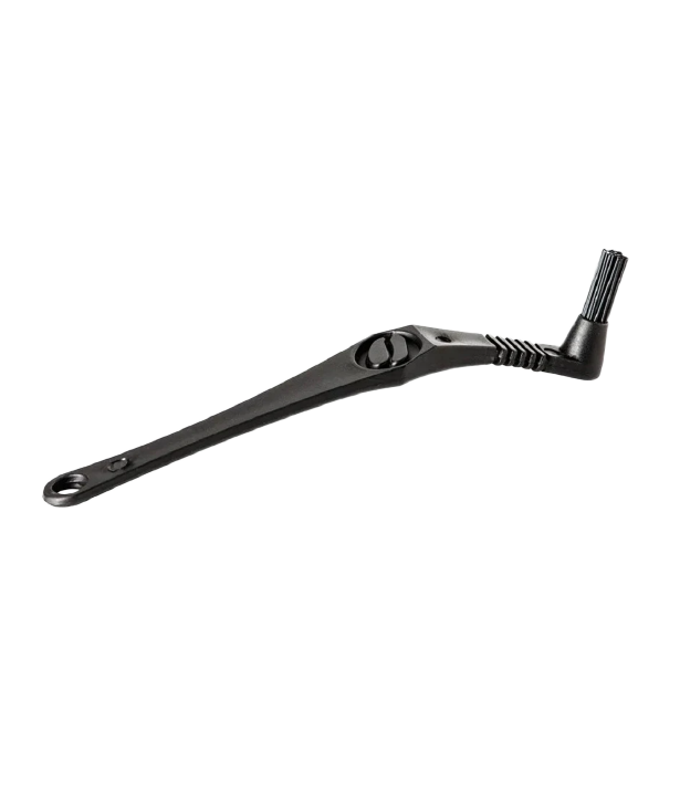 A black cleaning brush for coffee machines