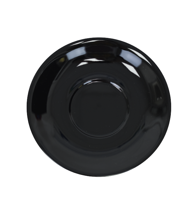 A black cup saucer