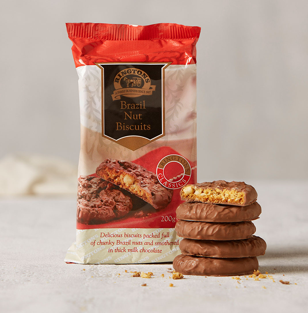 A packet of Ringtons brazil nut biscuits