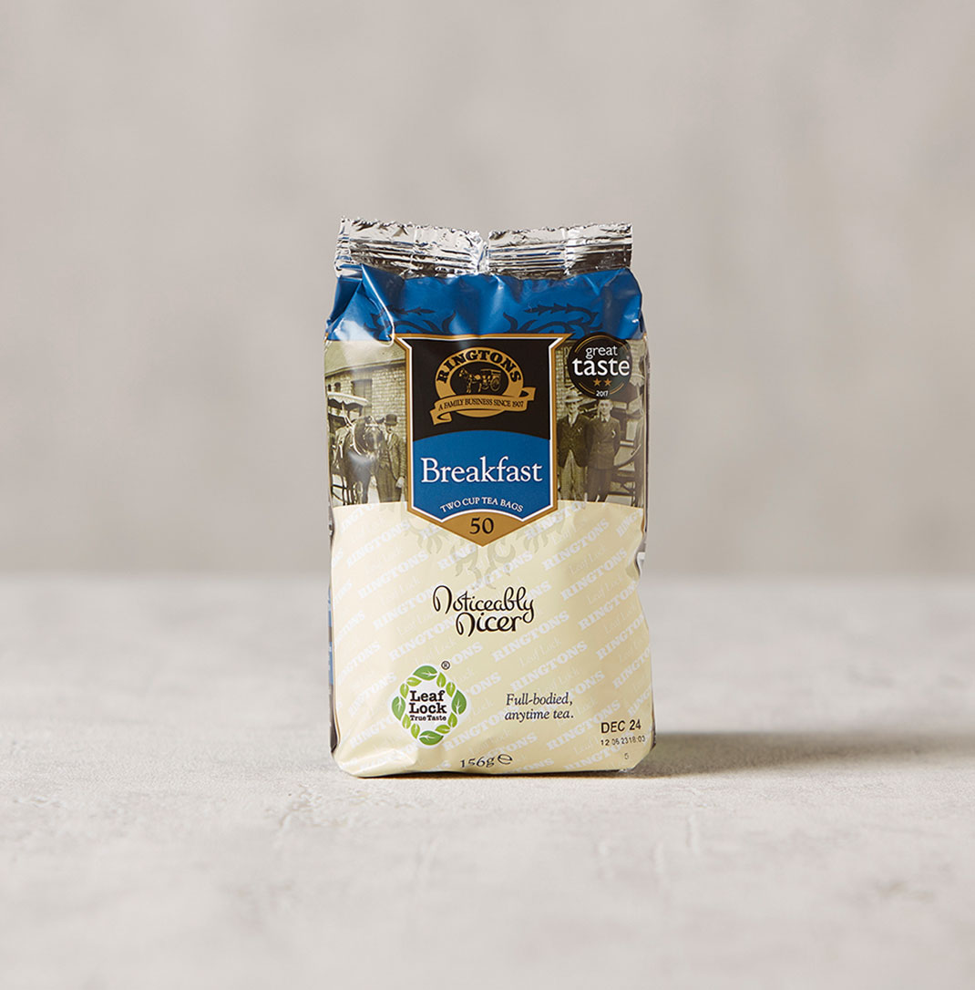A packet of Ringtons breakfast teabags
