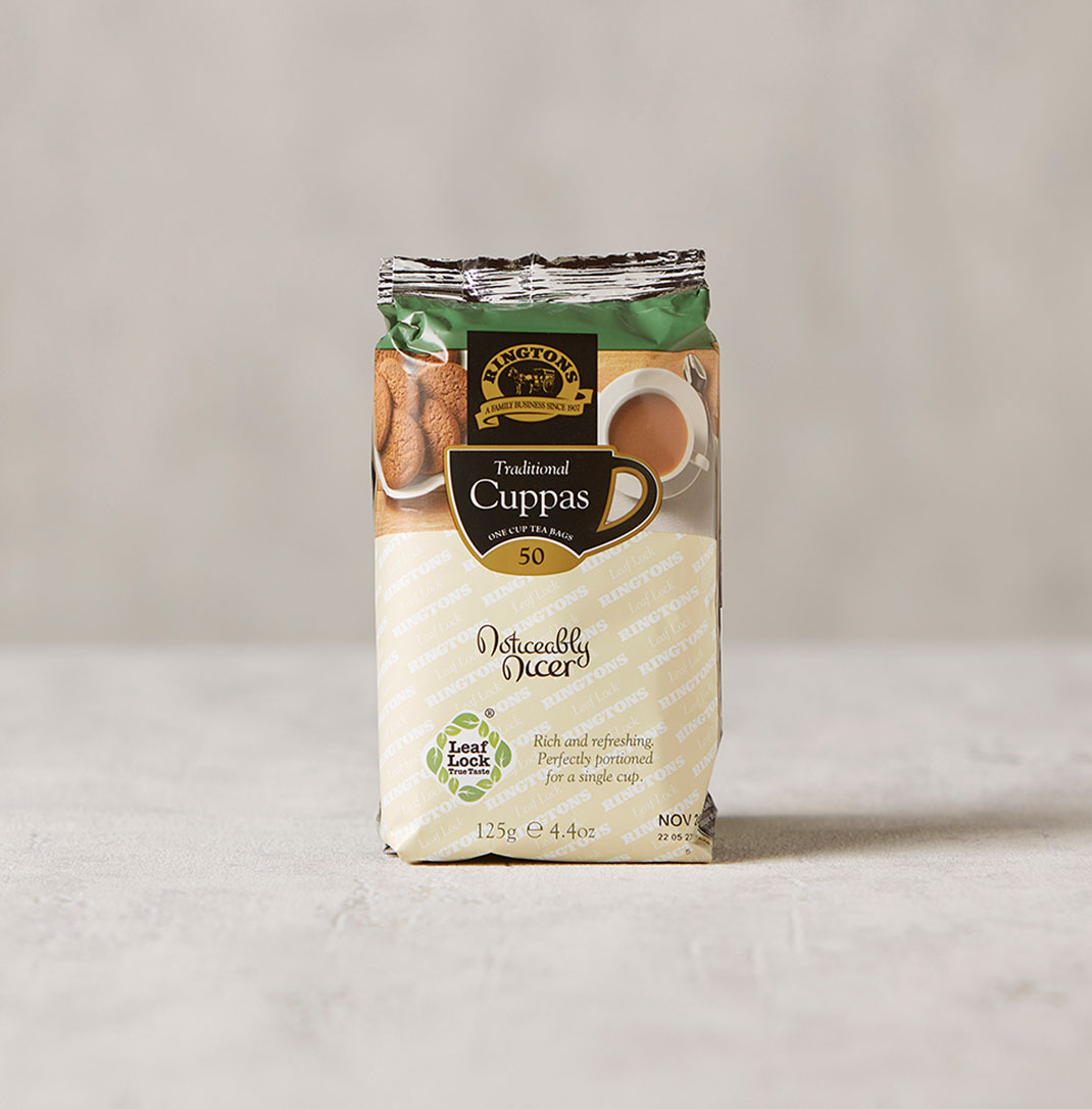 A packet of Ringtons traditional cuppas teabags