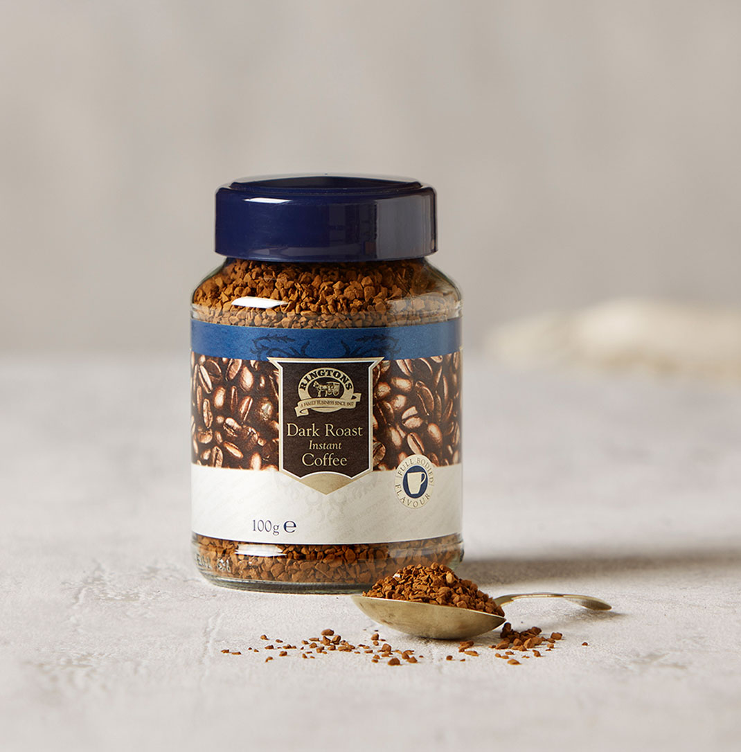 A jar of Ringtons dark roast instant coffee