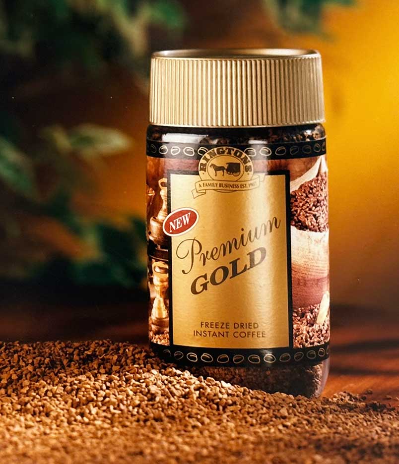 Archival photo of old Ringtons coffee packaging